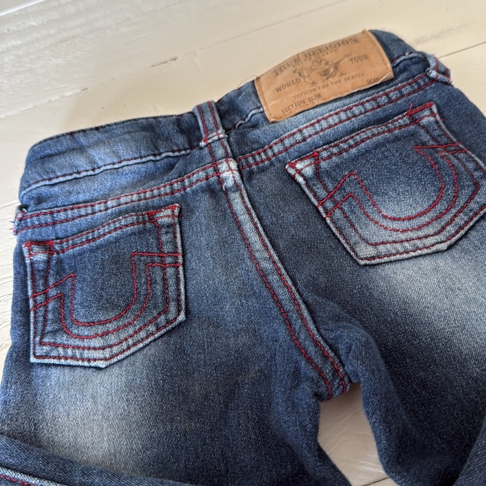 🎀18m true religion,Denim Jeans adjustable waistband Jean wash gender neutral